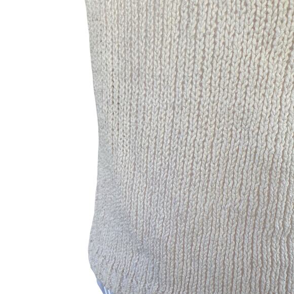 Vintage 90s Ivory Knit Button Down Coquette Cottage Sweater Vest Size Small - Picture 15 of 16